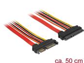 Câble d'extension SATA 6 Gb/s fiche à 22 broches > prise SATA à 22 broches (3,3 V + 5 V + 12 V) 50 c