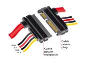 Câble d'extension SATA 6 Gb/s fiche à 22 broches > prise SATA à 22 broches (5 V + 12 V) 100 cm