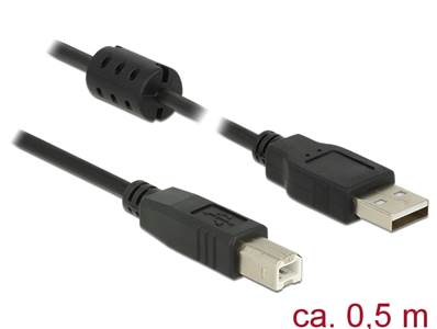 Câble USB 2.0 Type-A mâle > USB 2.0 Type-B mâle 0,5 m noir