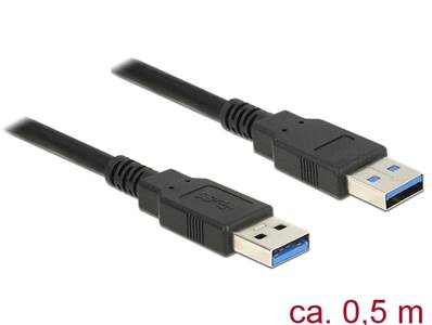 Câble USB 3.0 Type-A mâle > USB 3.0 Type-A mâle 0,5 m noir
