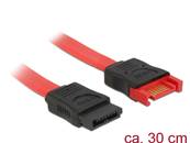 Câble d'extension SATA 6 Gb/s mâle > SATA femelle 30 cm rouge