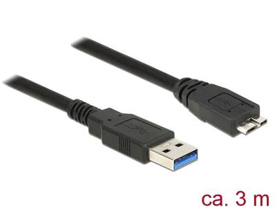 Câble USB 3.0 Type-A mâle > USB 3.0 Type Micro-B mâle 3,0 m noir