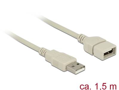 Câble d'extension USB 2.0 Type-A mâle > USB 2.0 Type-A femelle 1,5 m gris