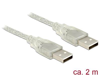 Câble USB 2.0 Type-A mâle > USB 2.0 Type-A mâle 2 m transparent