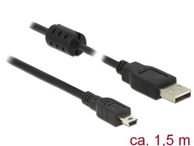 Câble USB 2.0 Type-A mâle > USB 2.0 Mini-B mâle 1,5 m noir