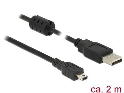 Câble USB 2.0 Type-A mâle > USB 2.0 Mini-B mâle 2,0 m noir