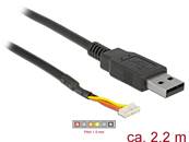 Câble USB 2.0 Type-A mâle > Série TTL prise 6 broches (3,3 V) 2,2 m