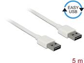 Câble EASY-USB 2.0 Type-A mâle > EASY-USB 2.0 Type-A mâle 5 m blanc