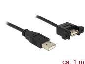 Câble USB 2.0 Type-A mâle > USB 2.0 Type-A femelle à montage sur panneau 1 m