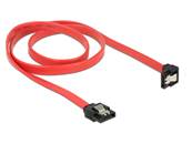 Câble SATA 6 Gbit/s mâle droit > SATA mâle coudé vers le bas 70 cm métal rouge