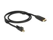 Câble mini Displayport 1.2 mâle avec vis > HDMI mâle 4K actif noir 1 m