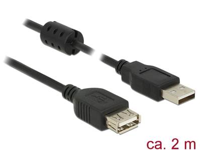 Câble d'extension USB 2.0 Type-A mâle > USB 2.0 Type-A femelle 2,0 m noir
