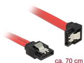 Câble SATA 6 Gbit/s mâle droit > SATA mâle coudé vers le bas 70 cm métal rouge
