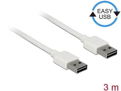 Câble EASY-USB 2.0 Type-A mâle > EASY-USB 2.0 Type-A mâle 3 m blanc