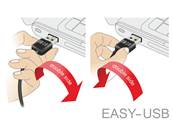 Câble EASY-USB 2.0 Type-A mâle coudé vers la gauche / droite > USB 2.0 Type Mini-B mâle 3 m